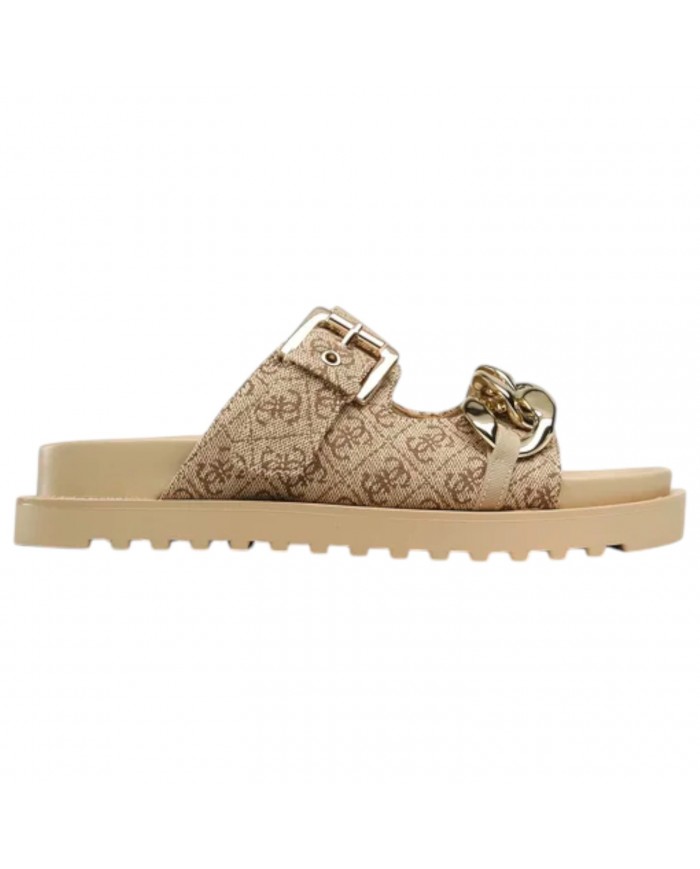 Sandalo Donna Guess Ciabatta Fatema 4G Logo Beige