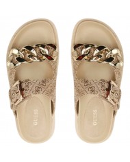 Sandalo Donna Guess Ciabatta Fatema 4G Logo Beige