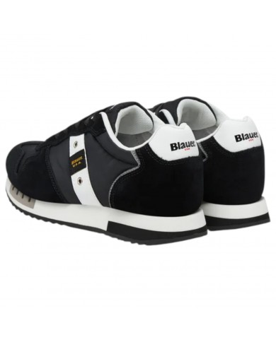 Sneakers Uomo Blauer Queens 01 Mesh Suede Black White