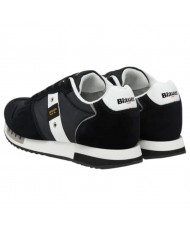 Sneakers Uomo Blauer Queens 01 Mesh Suede Black White