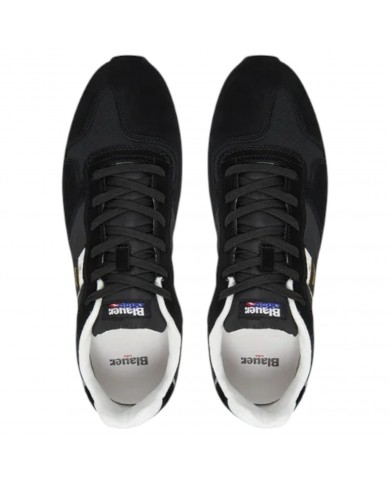 Sneakers Uomo Blauer Queens 01 Mesh Suede Black White