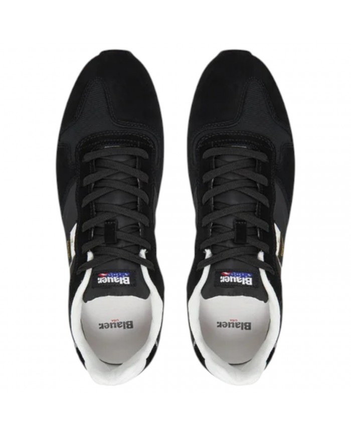 Sneakers Uomo Blauer Queens 01 Mesh Suede Black White