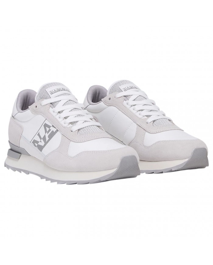 Sneakers Uomo Napapijri Stab 01 Mesh Suede White Grey