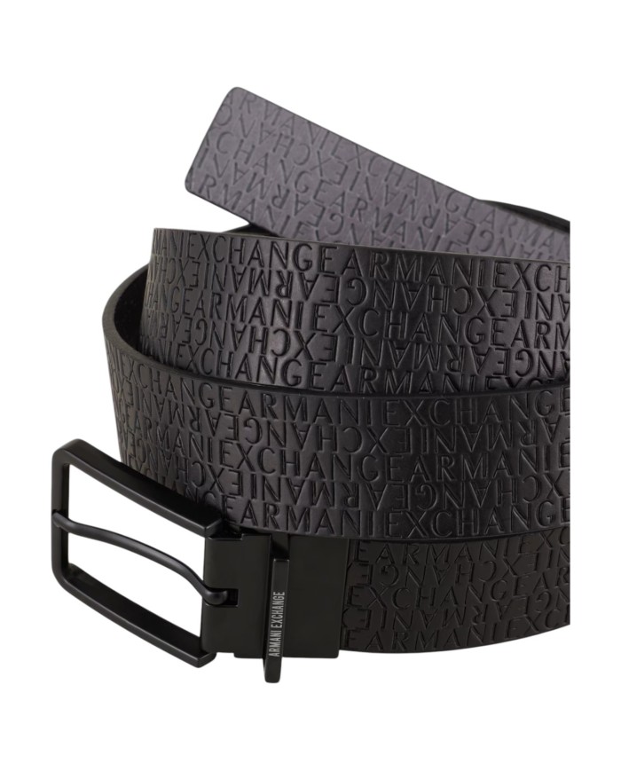 Cintura Uomo Armani Exchange Reversibile Leather Black Grey