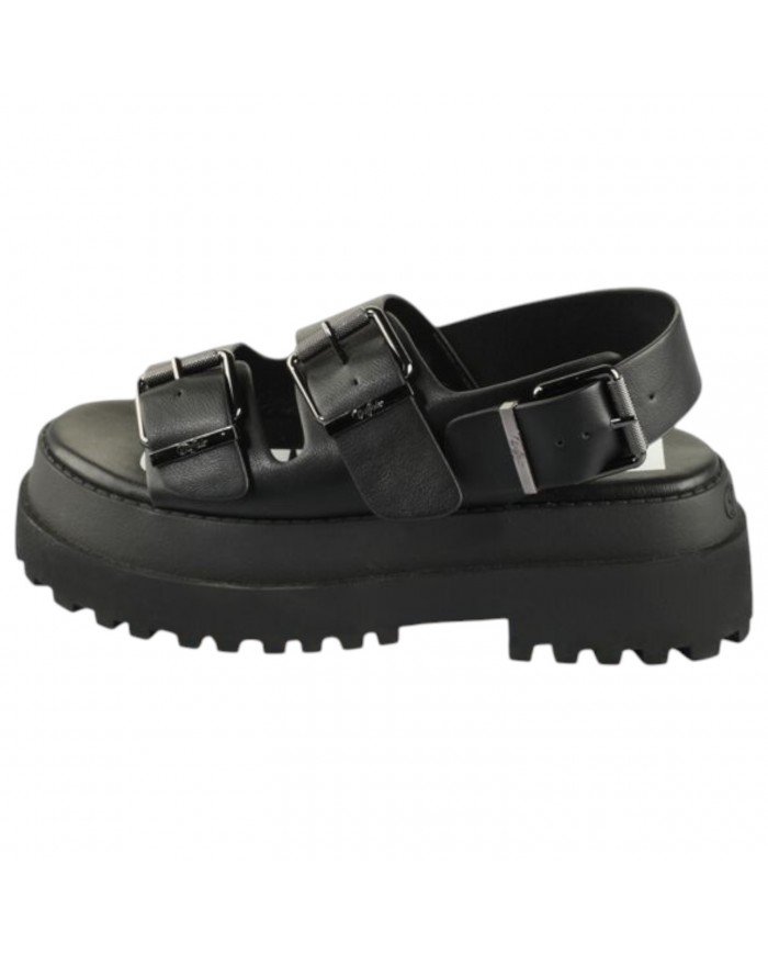 Sandalo Buffalo Donna Pluto Ari Plateau Vegan Leather Black