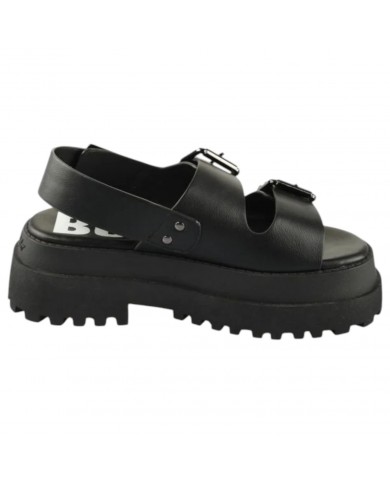 Sandalo Buffalo Donna Pluto Ari Plateau Vegan Leather Black