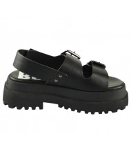 Sandalo Buffalo Donna Pluto Ari Plateau Vegan Leather Black