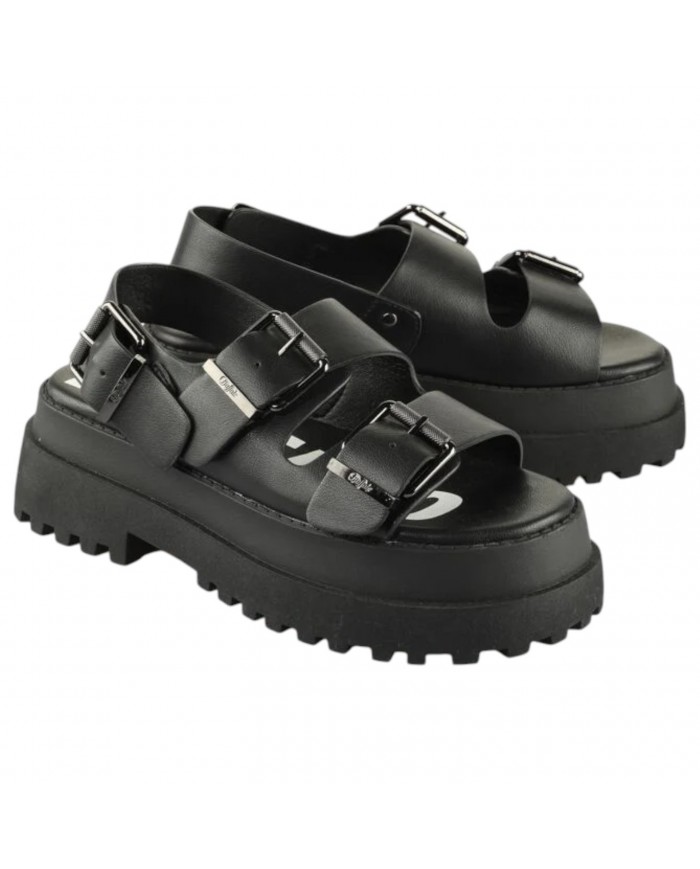 Sandalo Buffalo Donna Pluto Ari Plateau Vegan Leather Black