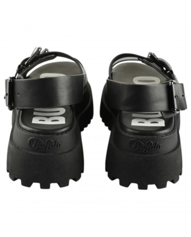 Sandalo Buffalo Donna Pluto Ari Plateau Vegan Leather Black