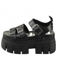 Sandalo Buffalo Donna Gospher Sandal Plateau Vegan Leather Black