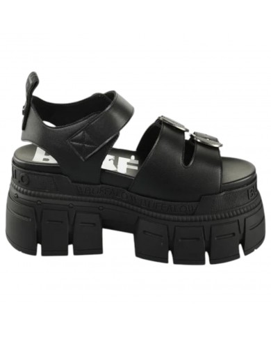 Sandalo Buffalo Donna Gospher Sandal Plateau Vegan Leather Black
