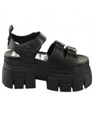 Sandalo Buffalo Donna Gospher Sandal Plateau Vegan Leather Black