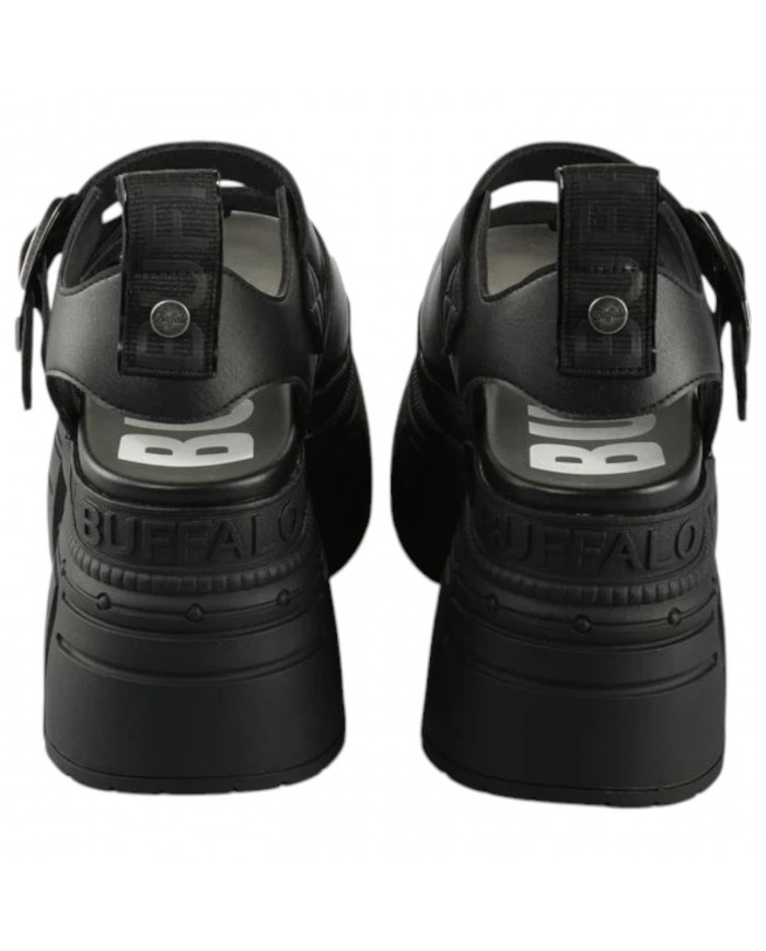 Sandalo Buffalo Donna Gospher Sandal Plateau Vegan Leather Black