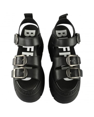 Sandalo Buffalo Donna Gospher Sandal Plateau Vegan Leather Black