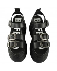 Sandalo Buffalo Donna Gospher Sandal Plateau Vegan Leather Black