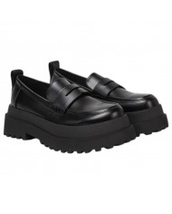 Mocassino Buffalo Donna Pluto Loafer Platform Vegan Leather Black