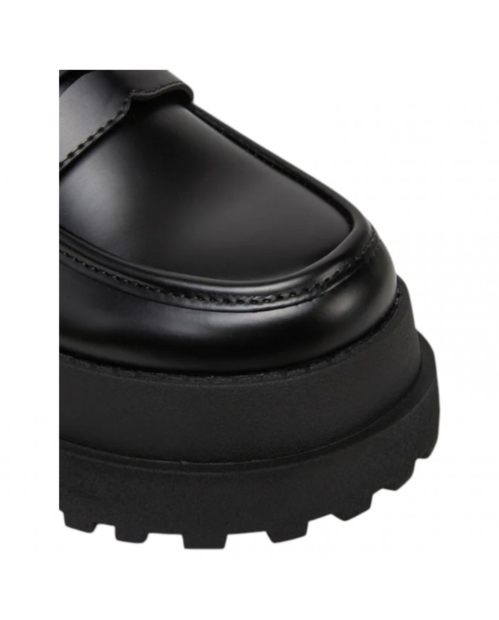 Mocassino Buffalo Donna Pluto Loafer Platform Vegan Leather Black