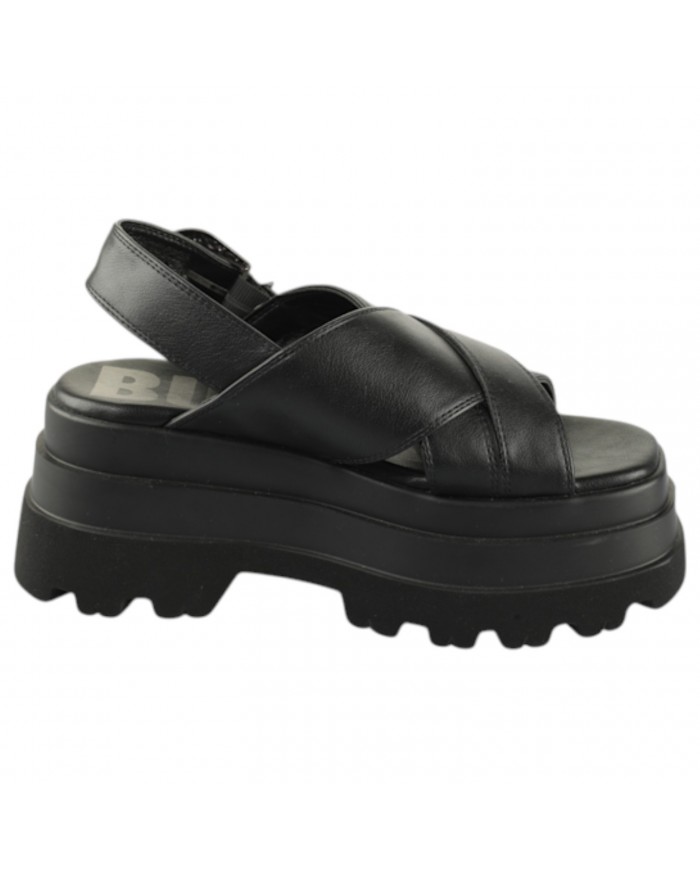 Sandalo Buffalo Donna Jupiter Cross West Platform Vegan Leather Black