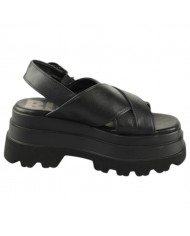 Sandalo Buffalo Donna Jupiter Cross West Platform Vegan Leather Black