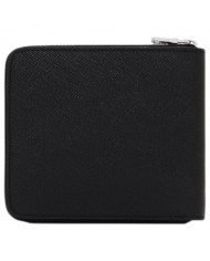 Portafoglio Armani Exchange Uomo Con Zip Saffiano Leather Black