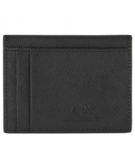 Portacarte Armani Exchange Uomo Line Logo Saffiano Leather Black