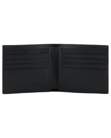 Portafoglio Armani Exchange Uomo Monogram Logo Leather Black