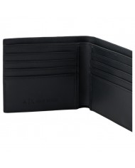 Portafoglio Armani Exchange Uomo Monogram Logo Leather Black