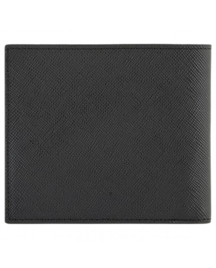Portafoglio Armani Exchange Uomo Line Logo Saffiano Leather Black