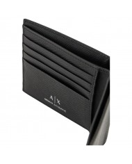Portafoglio Armani Exchange Uomo Line Logo Saffiano Leather Black