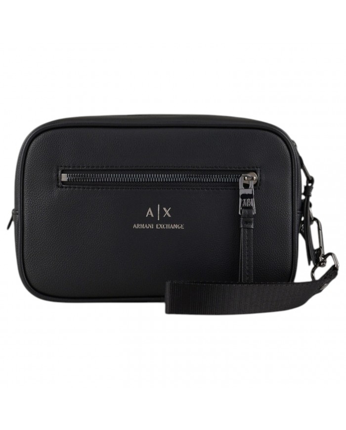 Pochette Uomo Armani Exchange Monogram Logo Leather Black