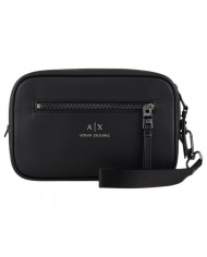 Pochette Uomo Armani Exchange Monogram Logo Leather Black
