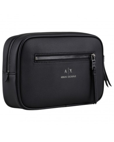 Pochette Uomo Armani Exchange Monogram Logo Leather Black