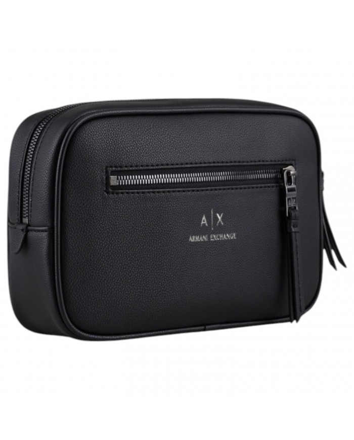 Pochette Uomo Armani Exchange Monogram Logo Leather Black