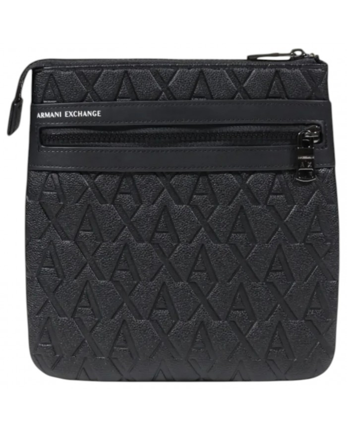 Borsello Uomo Armani Exchange Stripes Monogram Logo Leather Deep Navy