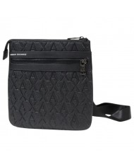 Borsello Uomo Armani Exchange Stripes Monogram Logo Leather Deep Navy