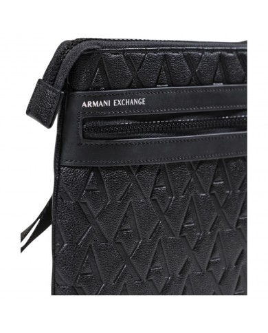 Borsello Uomo Armani Exchange Stripes Monogram Logo Leather Deep Navy