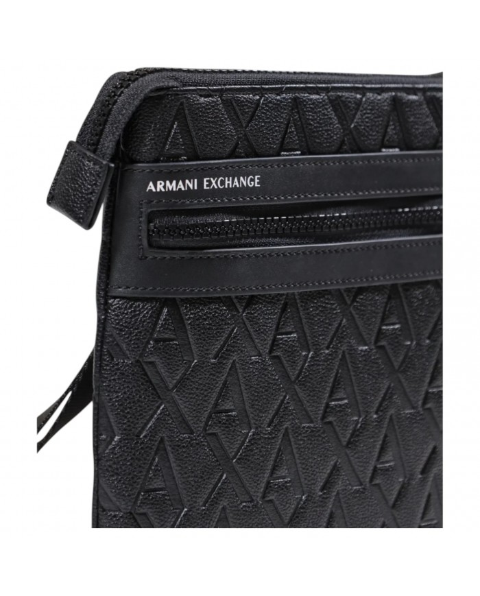 Borsello Uomo Armani Exchange Stripes Monogram Logo Leather Deep Navy