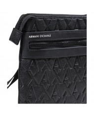 Borsello Uomo Armani Exchange Stripes Monogram Logo Leather Deep Navy