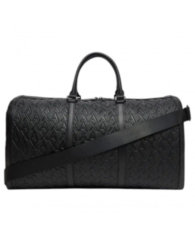 Borsone Uomo Exchange Monogram Logo Leather Black