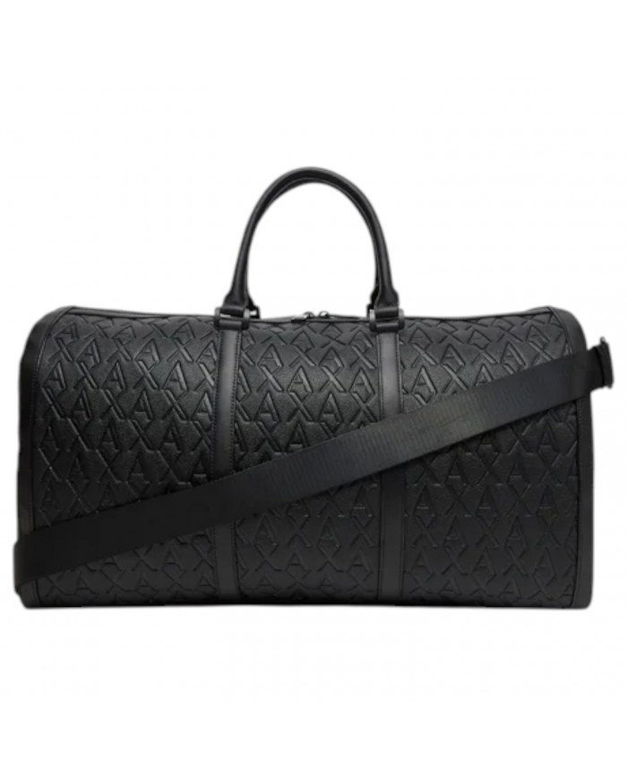 Borsone Uomo Exchange Monogram Logo Leather Black