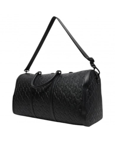 Borsone Uomo Exchange Monogram Logo Leather Black