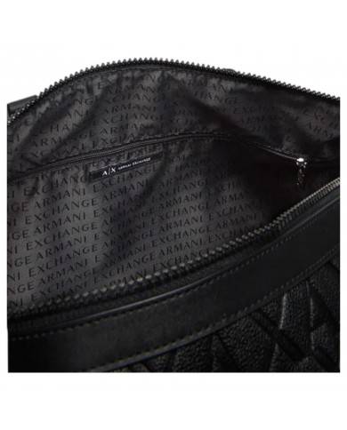 Borsone Uomo Exchange Monogram Logo Leather Black