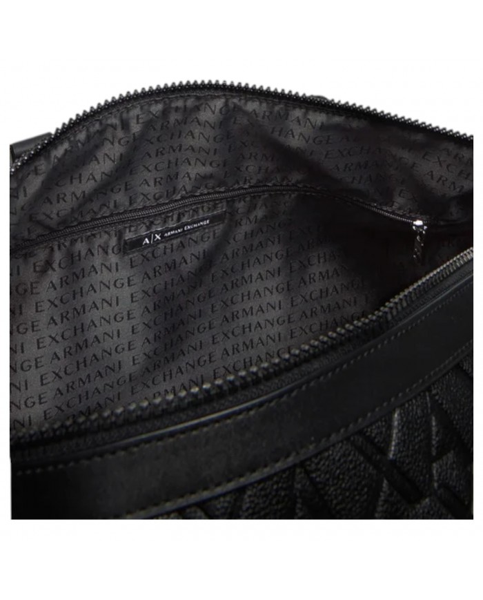 Borsone Uomo Exchange Monogram Logo Leather Black