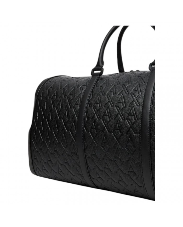 Borsone Uomo Exchange Monogram Logo Leather Black