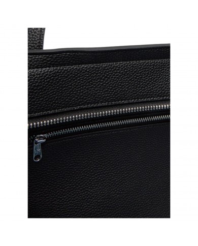 Shopper Armani Exchange Donna Monogram Logo Traslucido Leather Black