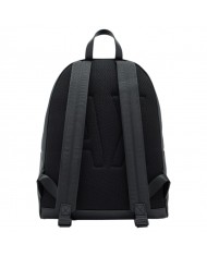 Zaino Uomo Armani Exchange Stripes Monogram Logo Backpack Leather Ebony Cardinal Grey