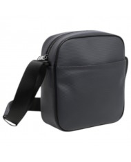 Borsello Uomo Armani Exchange Stripes Monogram Logo Leather Ebony Cardinal Grey