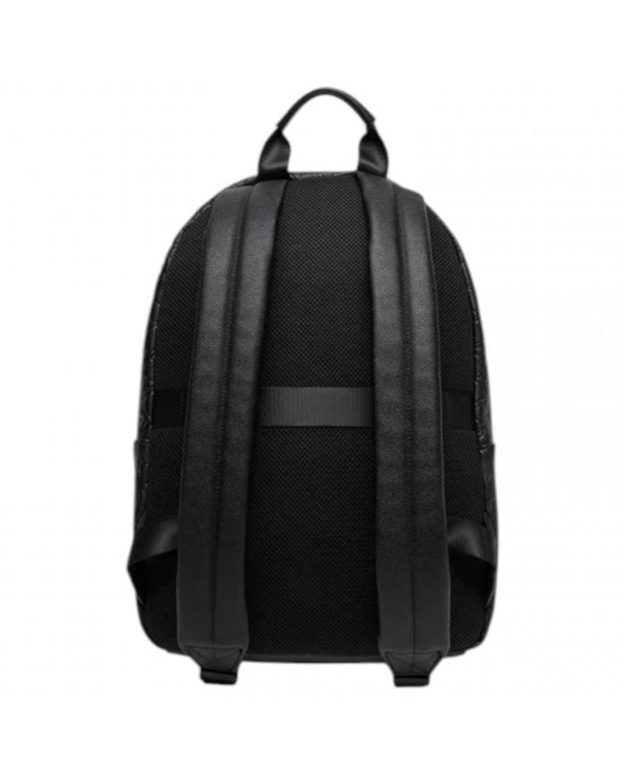 Zaino Uomo Armani Exchange Backpack Monogram Logo Leather Black
