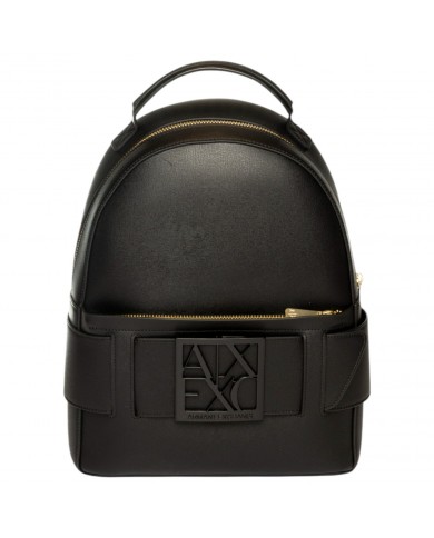 Zaino Donna Armani Exchange Backpack Fibbia Logo Leather Black