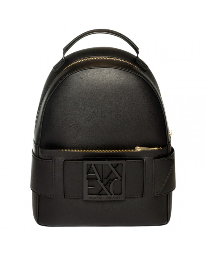 Zaino Donna Armani Exchange Backpack Fibbia Logo Leather Black